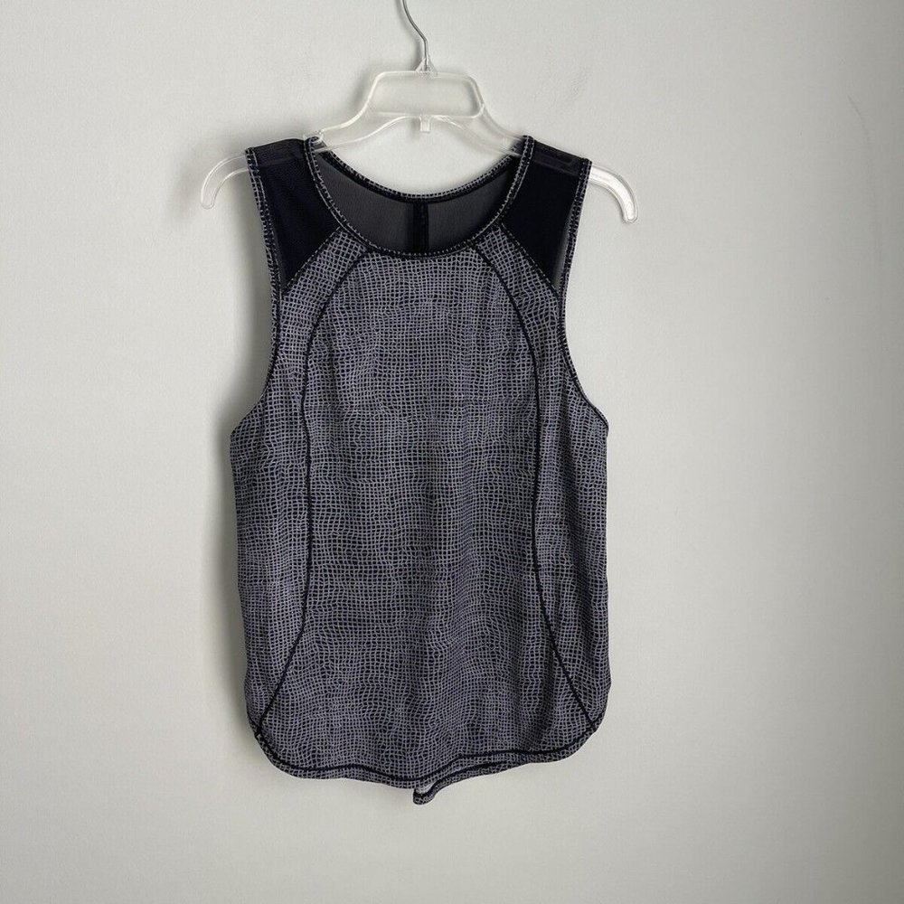 Lululemon Sleeveless Sculpt Tank in Freckle Flower Black White Mesh